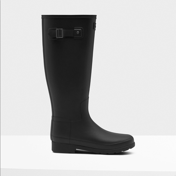 Hunter Shoes - HUNTER REFINED TALL MATTE BLACK RAIN BOOTS SIZE 6